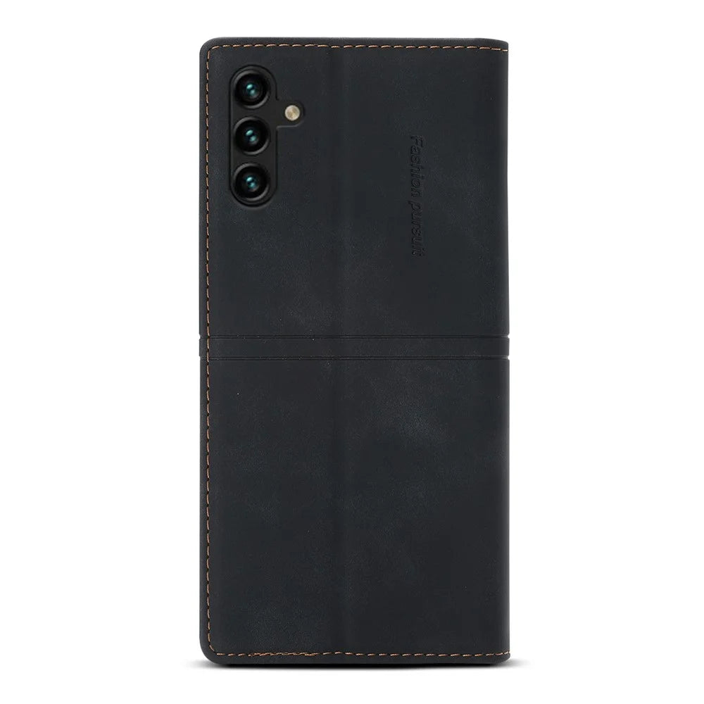 For Samsung Galaxy A34 5G Dustproof Magnetic Auto-absorbed Phone Case Stand Wallet PU Leather Coated TPU Cover - Black - 2