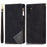 For Samsung Galaxy A34 5G Color Splicing PU Leather Wallet Case Imprinting Lines Zipper Pocket Stand Flip Phone Cover with Strap - Black - 1