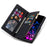 For Samsung Galaxy A34 5G Color Splicing PU Leather Wallet Case Imprinting Lines Zipper Pocket Stand Flip Phone Cover with Strap - Black - 4
