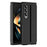 Shockproof Case for Samsung Galaxy Z Fold3 5G Anti-Fall Hard PC Phone Case Rubberized Protective Case with Elastic Strap - Black - 1