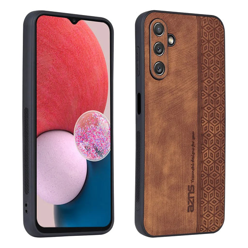 AZNS For Samsung Galaxy A14 5G / A14 4G PU Leather Coated TPU Phone Back Cover Imprinted Pattern Anti-fall Protective Phone Case - Brown - 1
