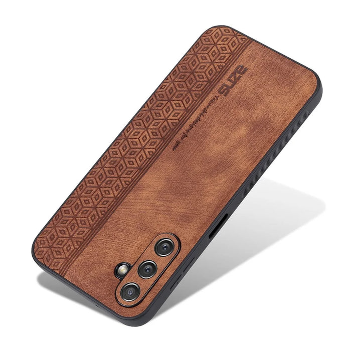 AZNS For Samsung Galaxy A14 5G / A14 4G PU Leather Coated TPU Phone Back Cover Imprinted Pattern Anti-fall Protective Phone Case - Brown - 3