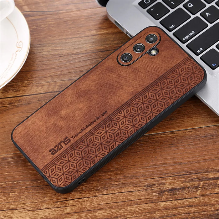 AZNS For Samsung Galaxy A14 5G / A14 4G PU Leather Coated TPU Phone Back Cover Imprinted Pattern Anti-fall Protective Phone Case - Brown - 4