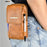 PULOKA PU Leather Hanging Waist Bag Phone Pouch Coin Pen Carrying Bag Phone Case for Cell Phones Under 7.2 Inch - Yellowish-brown - 2