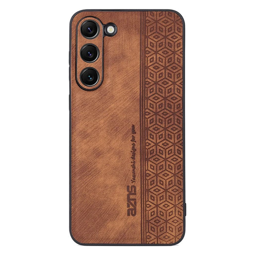 AZNS For Samsung Galaxy S23 PU Leather Coated TPU Ultra Slim Phone Back Cover Imprinted Pattern Anti-drop Phone Case - Brown - 2