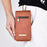 PULOKA PU Leather Waist Bag Vertical Style Zipper Pockets Belt Loop Phone Case Pouch - Brown - 2