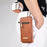 PULOKA PU Leather Waist Bag Vertical Style Zipper Pockets Belt Loop Phone Case Pouch - Brown - 5