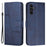 For Samsung Galaxy A54 5G Magnetic Clasp Wallet Phone Case Foldable Stand Stitching Imprinted Line PU Leather Cover - Sapphire - 1