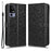 For TCL 40R 5G Dot Pattern Imprinted PU Leather Flip Wallet Cover Stand Scratch-resistant Anti-drop Phone Case with Strap - Black - 1