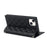 For iPhone 14 Rhombus Imprinted Phone Case PU Leather Zipper Pocket Wallet Stand Drop-proof Flip Phone Cover with Shoulder Strap - Black - 4