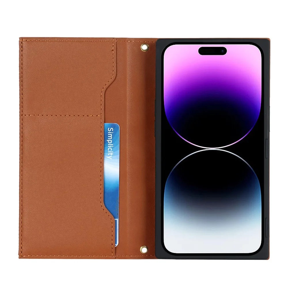 For iPhone 14 Pro Max Imprinted Rhombus Texture PU Leather Zipper Pocket Phone Case Wallet Stand Full Protection Flip Phone Cover with Long Strap - Brown - 2