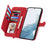 For Samsung Galaxy S23+ Zipper Wallet Case with Strap Flower Imprint PU Leather Phone Cover - Red - 2