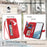 For Samsung Galaxy S23+ Zipper Wallet Case with Strap Flower Imprint PU Leather Phone Cover - Red - 6