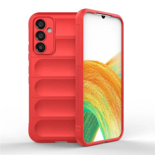 For Samsung Galaxy A34 5G Drop-proof Soft TPU Cell Phone Cover Non-Slip Rugged Back Phone Case - Red - 1