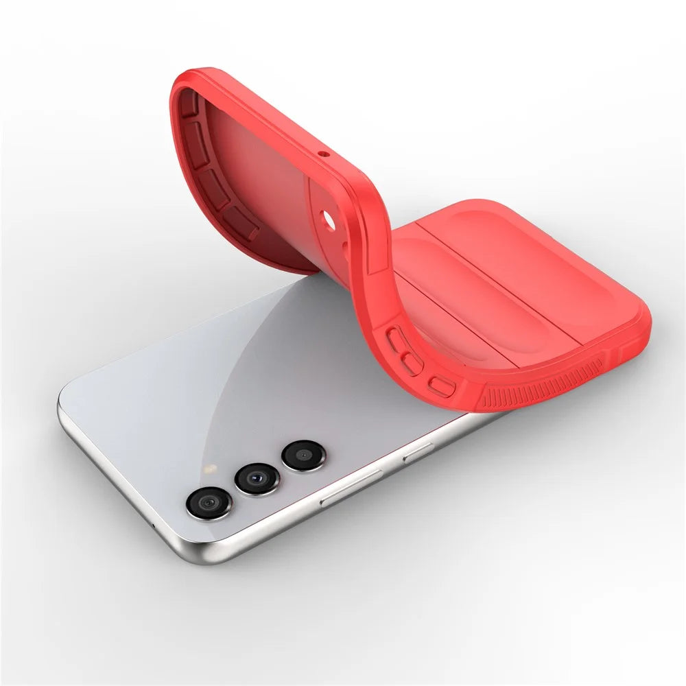 For Samsung Galaxy A34 5G Drop-proof Soft TPU Cell Phone Cover Non-Slip Rugged Back Phone Case - Red - 4