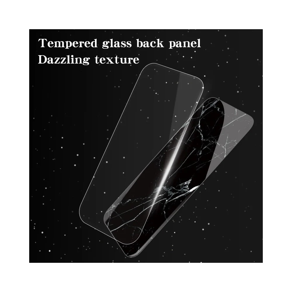 For Samsung Galaxy A54 5G Marble Pattern Printing Tempered Glass + PC + TPU Hybrid Cover Anti-scratch Phone Case - Emerald Marble - 5