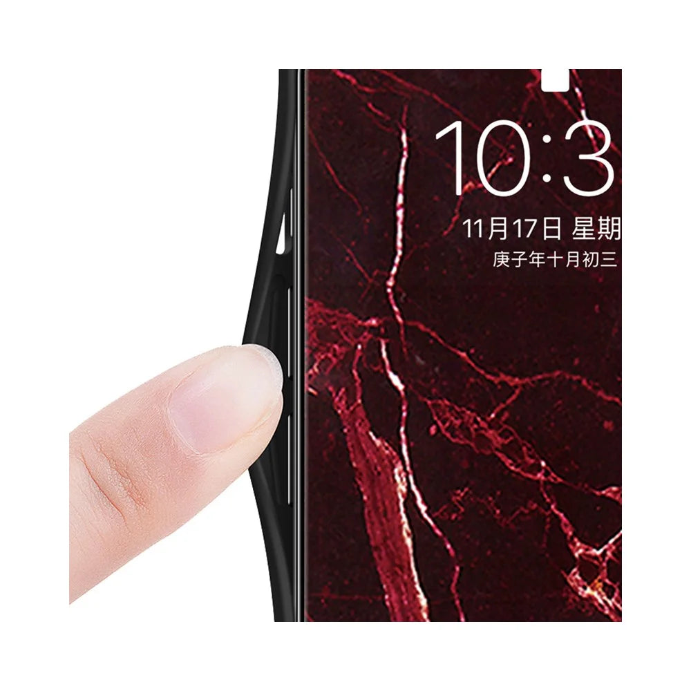 For Samsung Galaxy A54 5G Marble Pattern Printing Tempered Glass + PC + TPU Hybrid Cover Anti-scratch Phone Case - Emerald Marble - 6