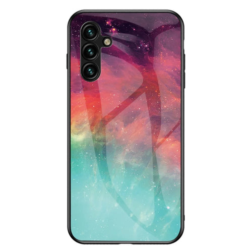 For Samsung Galaxy A54 5G Starry Sky Pattern Printing Shockproof Phone Case Tempered Glass+Hard PC+Soft TPU Protective Cover - Color Starry Sky - 1