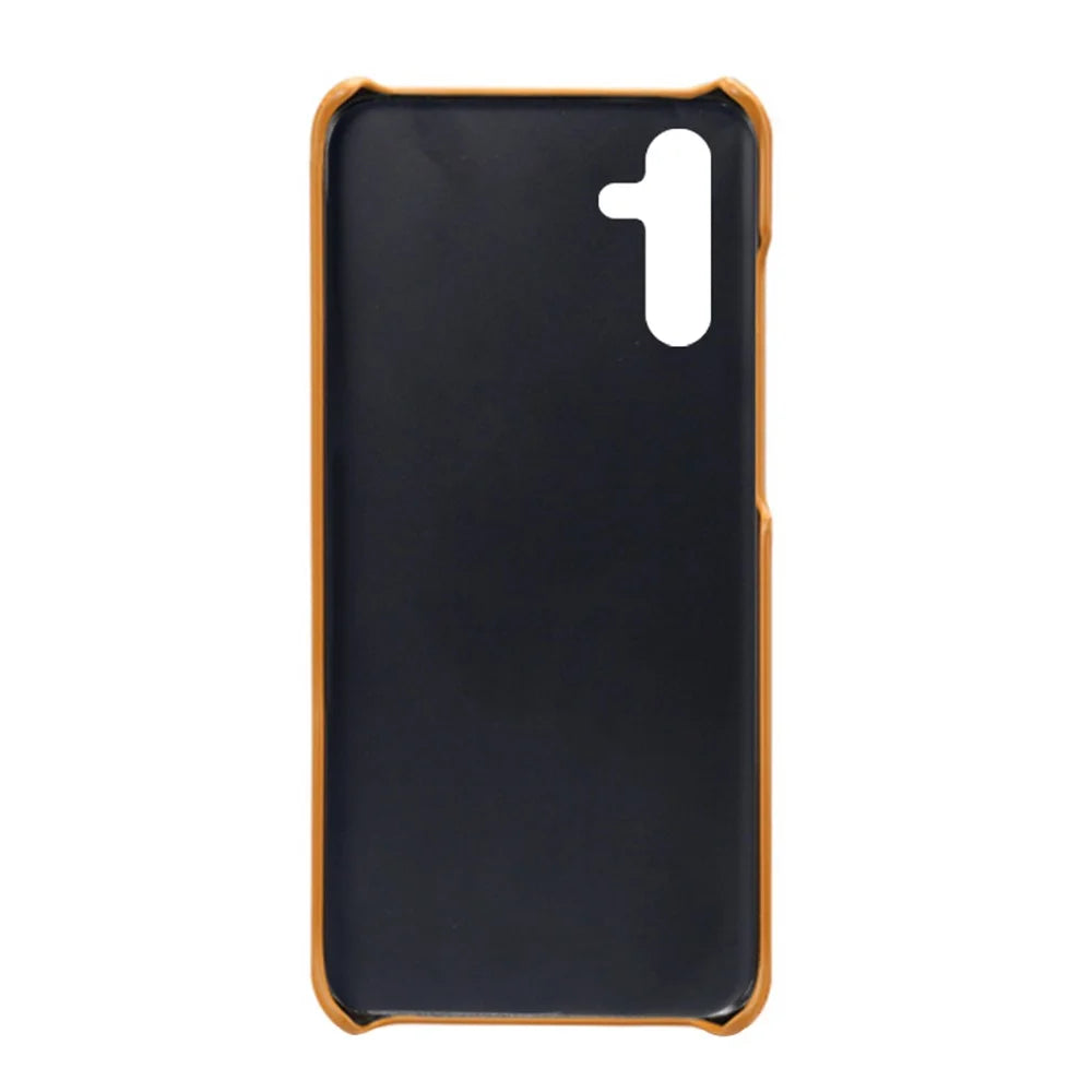 For Samsung Galaxy A14 5G / A14 4G Dual Card Slots Shockproof Phone Case PU Leather Coated Hard PC Anti-Drop Cover - Orange - 4