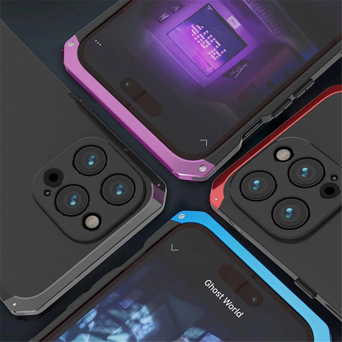 ELEMENT BOX For iPhone 14 Pro Max 3-Piece Design Hard PC Back Cover Metal Frame Shockproof Phone Case - Black  /  Black - 6