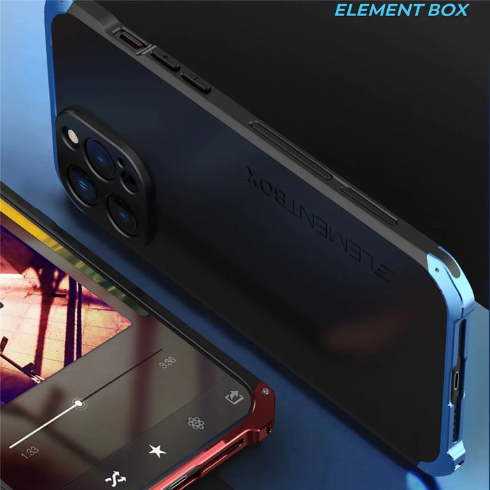 ELEMENT BOX For iPhone 13 Pro 6.1 inch 3-Piece Design Phone Case Hard PC + Metal Frame Drop-proof Protection Cover - Black  /  Red - 5