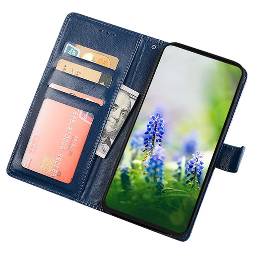 IDEWEI For TCL 40R 5G Crazy Horse Texture PU Leather + TPU Case Stand Wallet Magnetic Clasp Phone Cover - Blue - 2