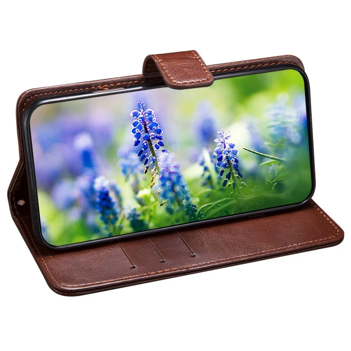 IDEWEI For TCL 405 Crazy Horse Texture PU Leather + TPU Phone Case Stand Wallet Shockproof Cover - Brown - 3