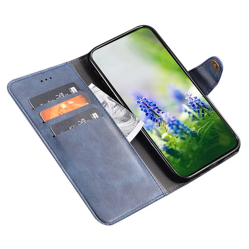 IDEWEI For Realme 10 4G Fine Texture PU Leather Phone Case Shockproof Inner TPU Stand Wallet Flip Cover - Blue - 2