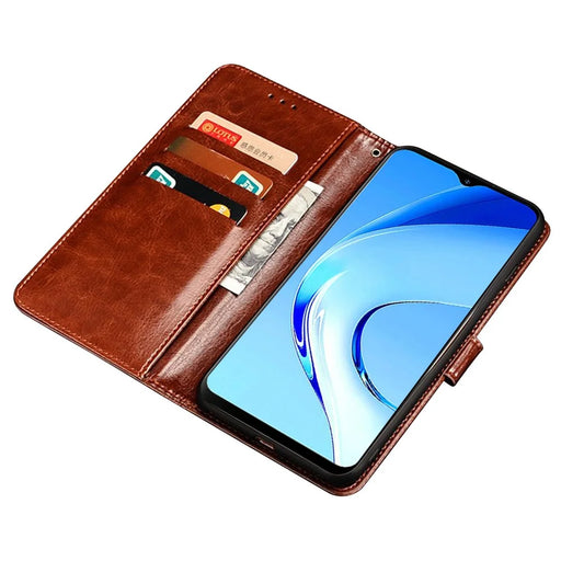 IDEWEI For Ulefone Note 14 Crazy Horse Texture PU Leather Phone Case Stand Wallet Full Protection Inner TPU Cover - Brown - 2