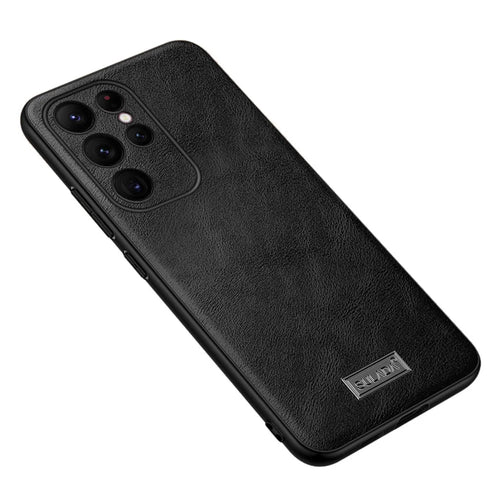 SULADA For Samsung Galaxy S23 Ultra Lightweight PU Leather Coated TPU + PC Anti-drop Phone Case Protective Mobile Phone Cover - Black - 1