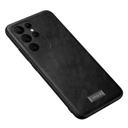 SULADA For Samsung Galaxy S23 Ultra Lightweight PU Leather Coated TPU + PC Anti-drop Phone Case Protective Mobile Phone Cover - Black - 1