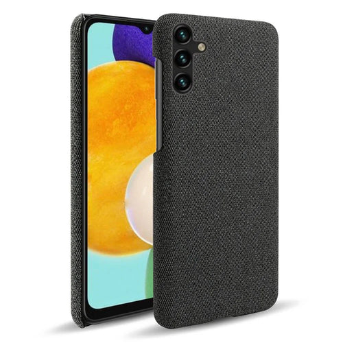 For Samsung Galaxy A14 5G / A14 4G Smartphone Case Solid Color Anti-scratch Hard PC+Cloth Phone Cover - Black - 1