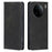 For vivo X90 Pro 5G Calf Texture PU Leather Magnetic Auto-absorbed Phone Case Full Protection Inner TPU Cover with Wallet Stand - Black - 1