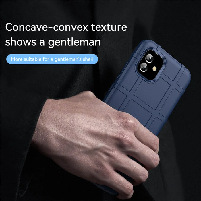 For Samsung Galaxy A04e 4G / F04 4G / M04 4G Anti-scratch Phone Case Rugged Square Grid Texture Shockproof Soft TPU Back Cover - Blue - 5