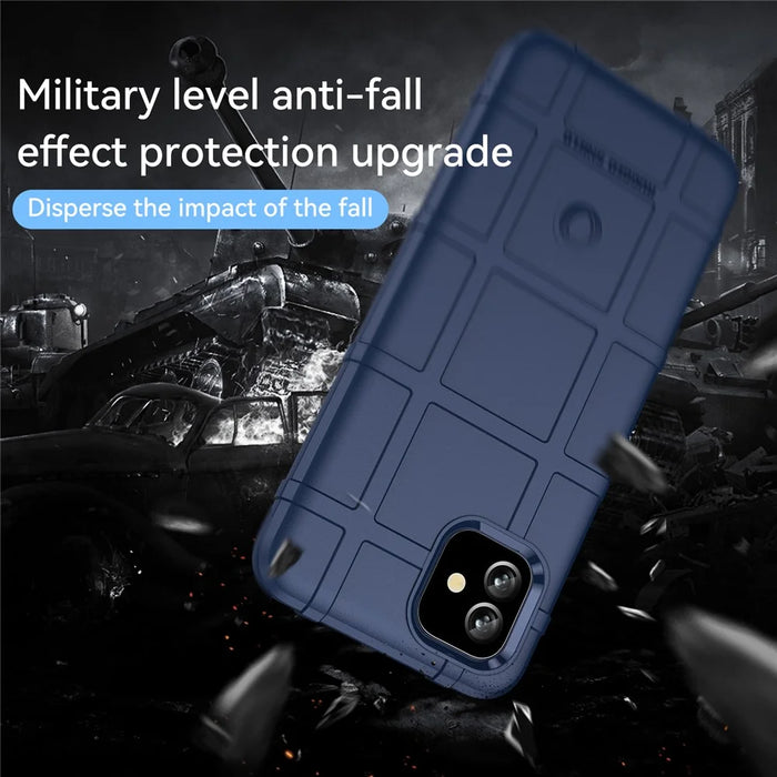 For Samsung Galaxy A04e 4G / F04 4G / M04 4G Anti-scratch Phone Case Rugged Square Grid Texture Shockproof Soft TPU Back Cover - Blue - 7