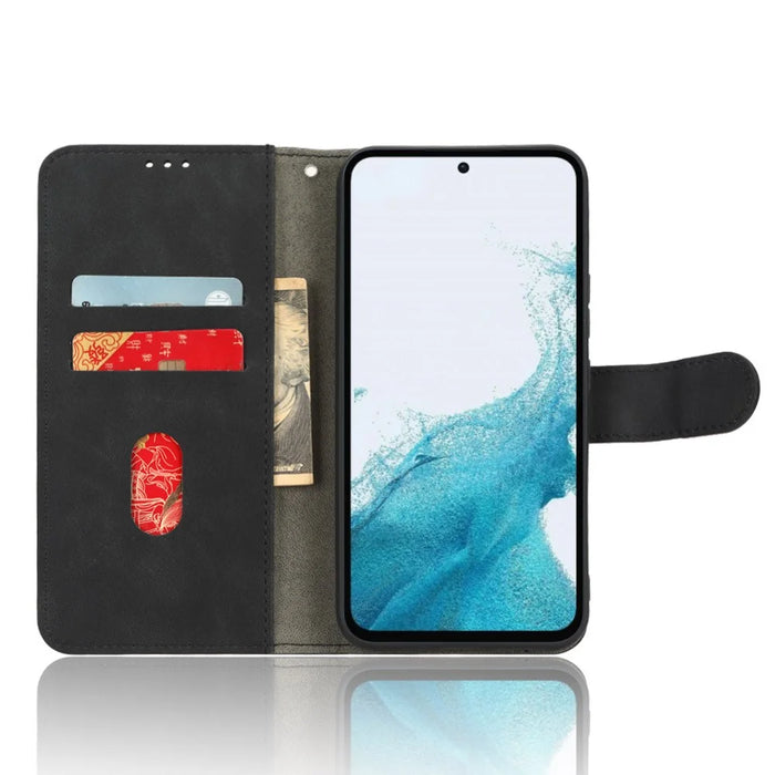 Phone Case For Samsung Galaxy A54 5G Skin-Touch Feeling Flip Leather Wallet Cover Foldable Stand - Black - 2