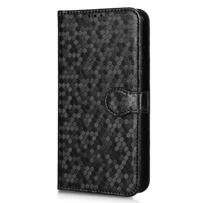 For Samsung Galaxy S23+ Mobile Phone Cover Dot Pattern Imprinted PU Leather Anti-Scratch Wallet Stand Case with Strap - Black - 6