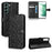 For Samsung Galaxy S23+ Mobile Phone Cover Dot Pattern Imprinted PU Leather Anti-Scratch Wallet Stand Case with Strap - Black - 7