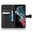 Imprinted Dot Pattern Phone Shell for Samsung Galaxy S23 Ultra, Wallet Stand PU Leather Shockproof Cover with Strap - Black - 2