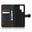 Imprinted Dot Pattern Phone Shell for Samsung Galaxy S23 Ultra, Wallet Stand PU Leather Shockproof Cover with Strap - Black - 4