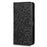 Imprinted Dot Pattern Phone Shell for Samsung Galaxy S23 Ultra, Wallet Stand PU Leather Shockproof Cover with Strap - Black - 6