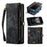 CASEME 008 Series for Samsung Galaxy S23 Ultra Multi-Functional PU Leather Adjustable Stand Flip Cover Detachable Magnetic Zipper Wallet Case - Black - 1