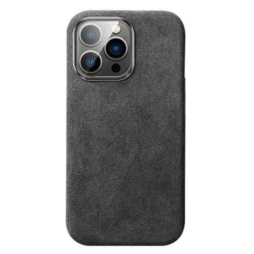 For iPhone 12 / 12 Pro 6.1 inch Back Cover, Compatible with MagSafe Scratch Proof Suede Coated PC Phone Case with Metal Button - Black - 1