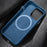 For iPhone 12 / 12 Pro 6.1 inch Back Cover, Compatible with MagSafe Scratch Proof Suede Coated PC Phone Case with Metal Button - Black - 5