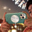 For iPhone 12 / 12 Pro 6.1 inch Back Cover, Compatible with MagSafe Scratch Proof Suede Coated PC Phone Case with Metal Button - Black - 7