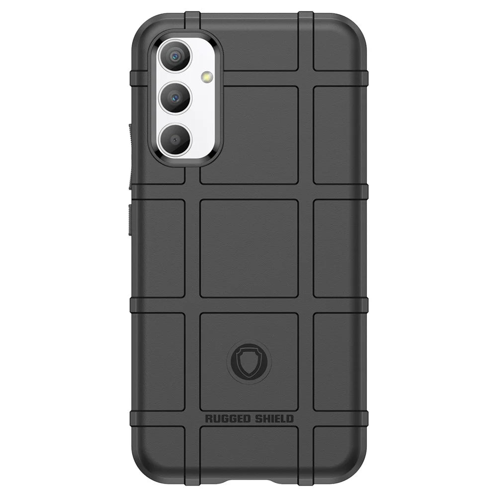 Phone Case for Samsung Galaxy A34 5G, Rugged Square Grid Texture Shockproof Soft TPU Back Cover - Black - 2