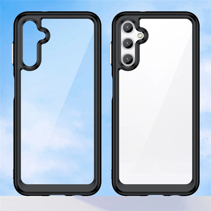 For Samsung Galaxy A14 5G / 4G Phone Case, Scratch Resistant TPU Bumper+Acrylic Back Shell Protective Cover - Black - 2