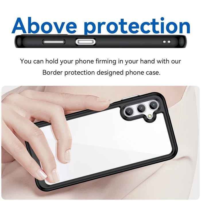 For Samsung Galaxy A14 5G / 4G Phone Case, Scratch Resistant TPU Bumper+Acrylic Back Shell Protective Cover - Black - 4
