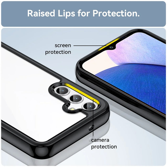 For Samsung Galaxy A14 5G / 4G Phone Case, Scratch Resistant TPU Bumper+Acrylic Back Shell Protective Cover - Black - 6