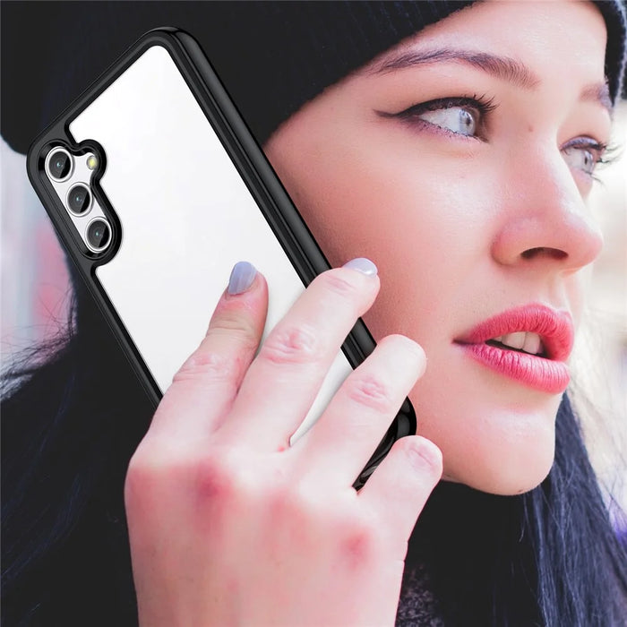For Samsung Galaxy A14 5G / 4G Phone Case, Scratch Resistant TPU Bumper+Acrylic Back Shell Protective Cover - Black - 7